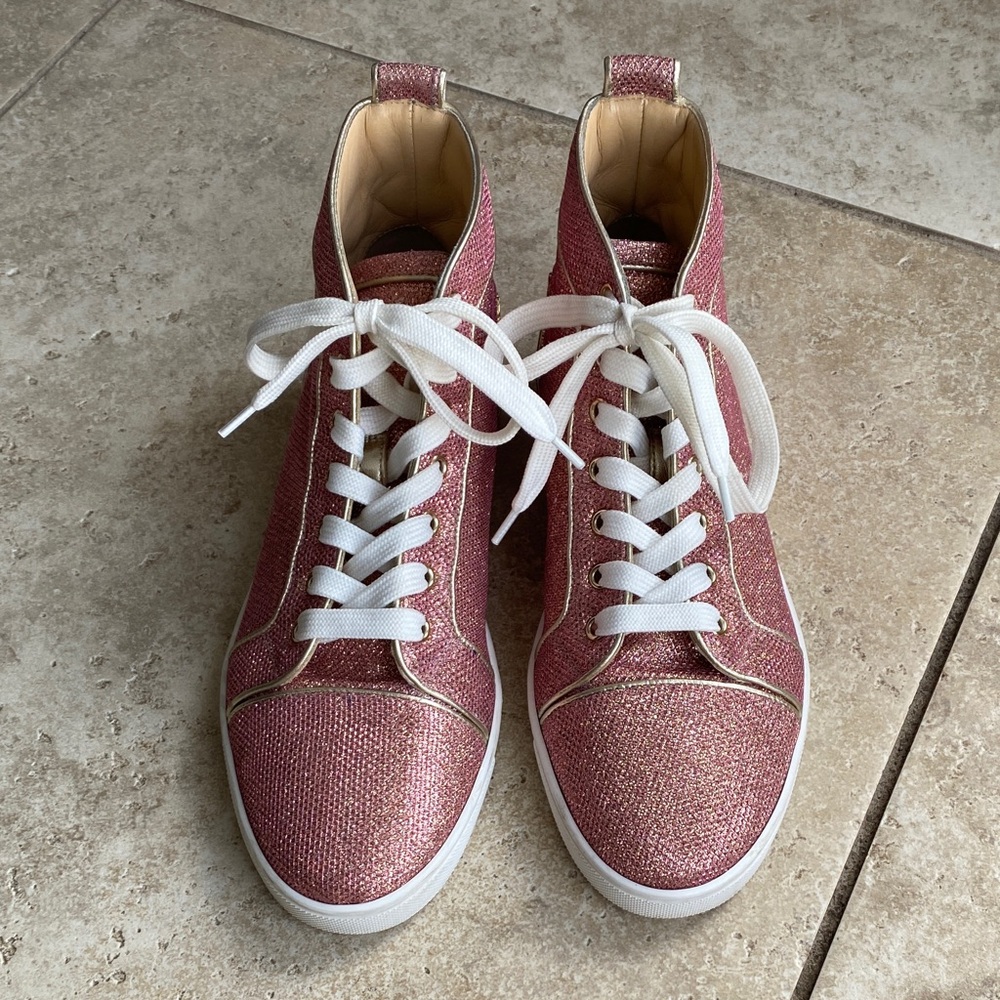 Christian Louboutin Glitter Pink Sneakers - Picture 9 of 16